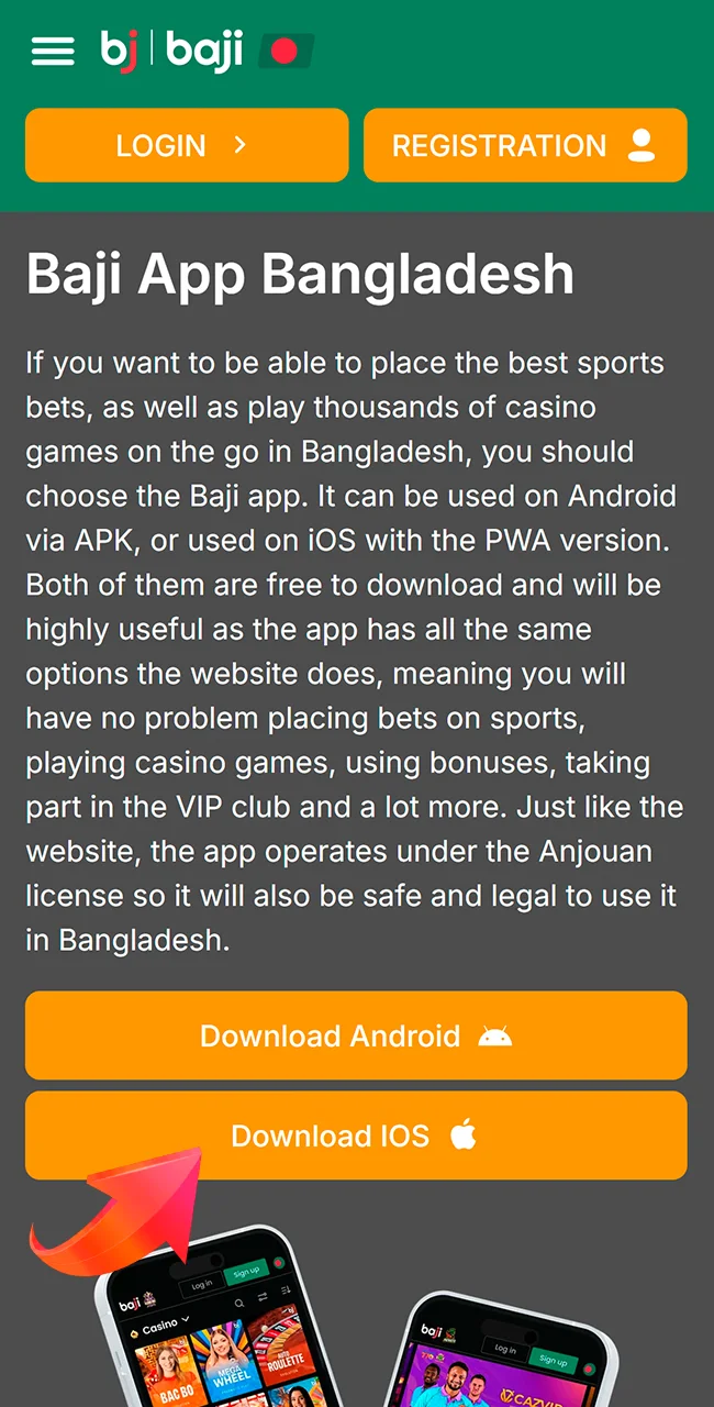 Access Baji via Safari browser and play.